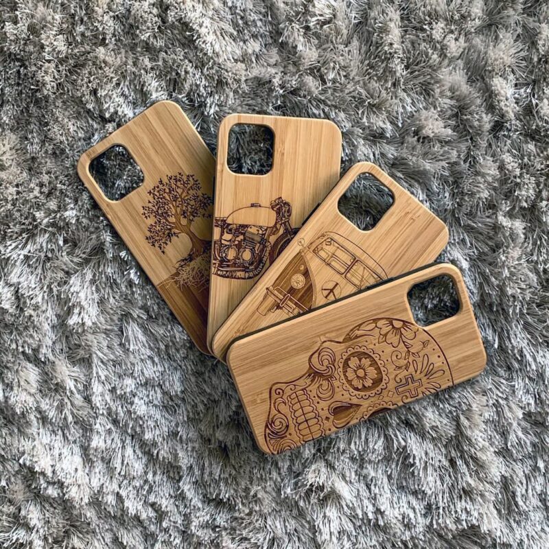 coque telephone apple iphone finition bambou